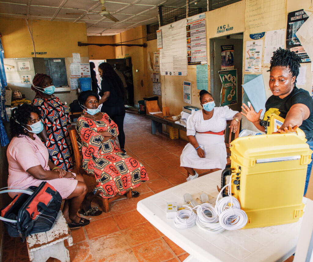 Solar Suitcase training for midwives and health workers. ©We Care Solar.