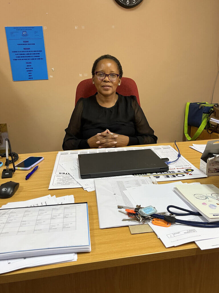 Skahle Nhlabathi, Principal of Masiphumelele High School.