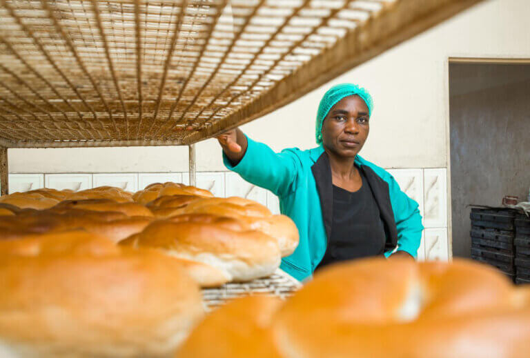 A photo for the Judith Neilson Foundation partner:UNDP Zimbabwe. It shows a woman Bakery Entrepreneur